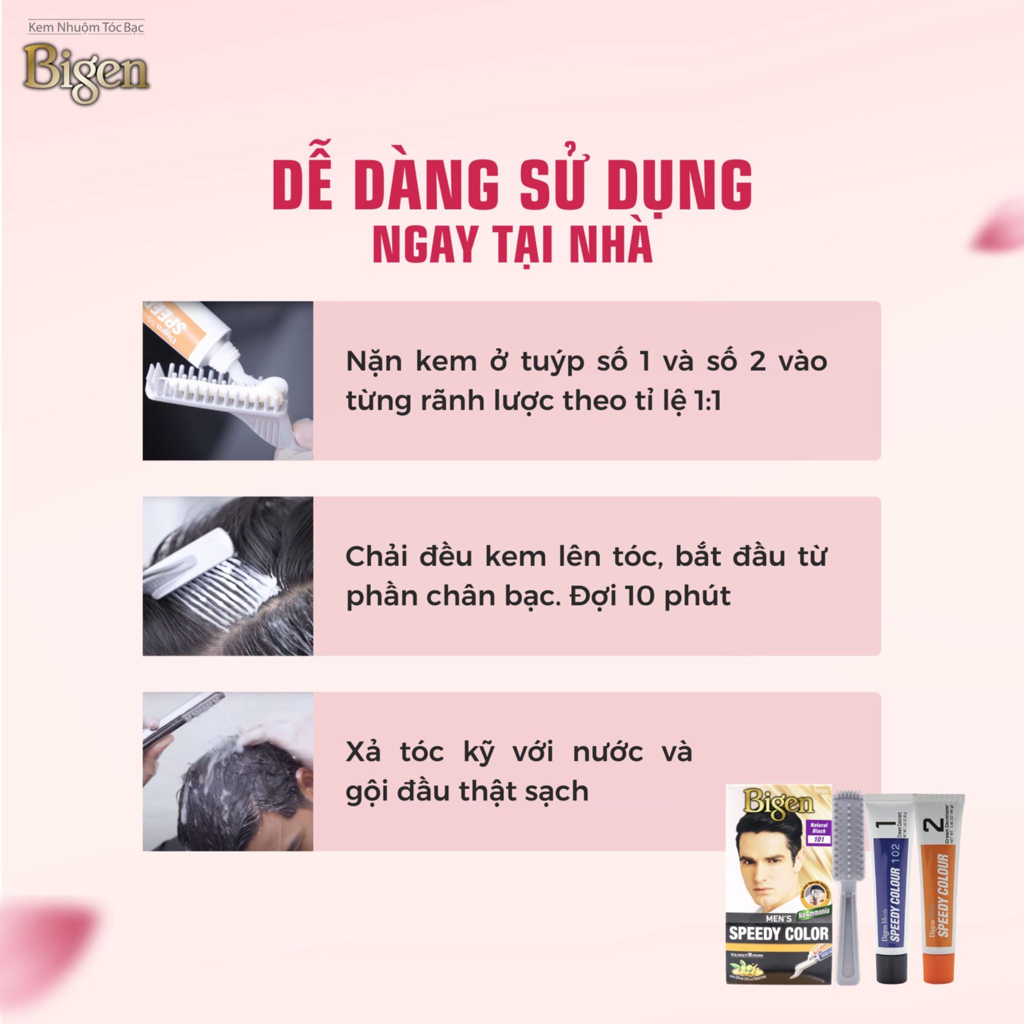  Thuốc Nhuộm Tóc Phủ Bạc Nam Tại Nhà Bigen Men - Phủ Bạc Thảo Dược, Dưỡng Tóc Mềm Mượt 80ml 