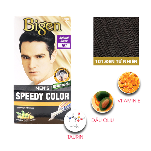  Nhuộm Phủ Bạc Cho Nam Bigen Men 101 - Đen Tự Nhiên 