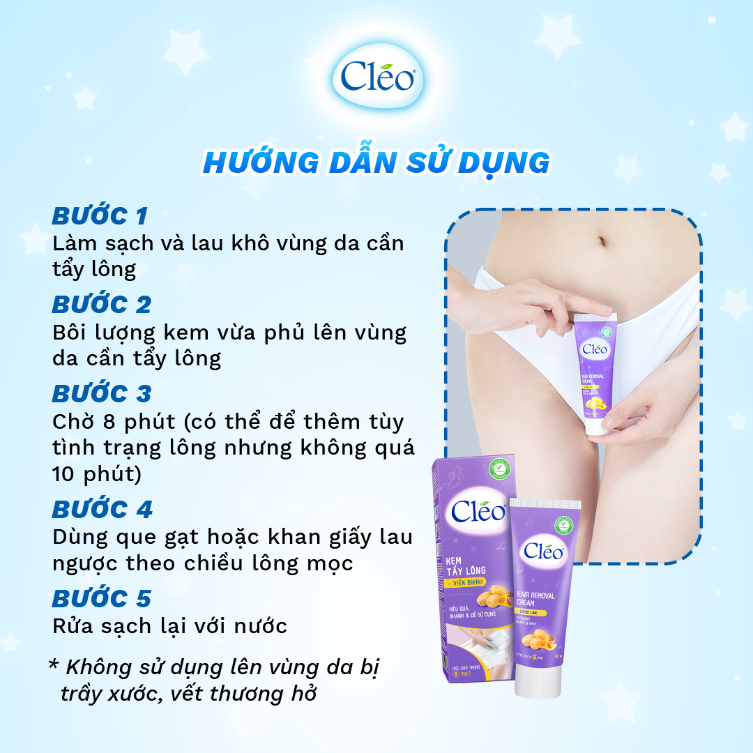 Cách sử dụng kem tẩy lông vùng bikini