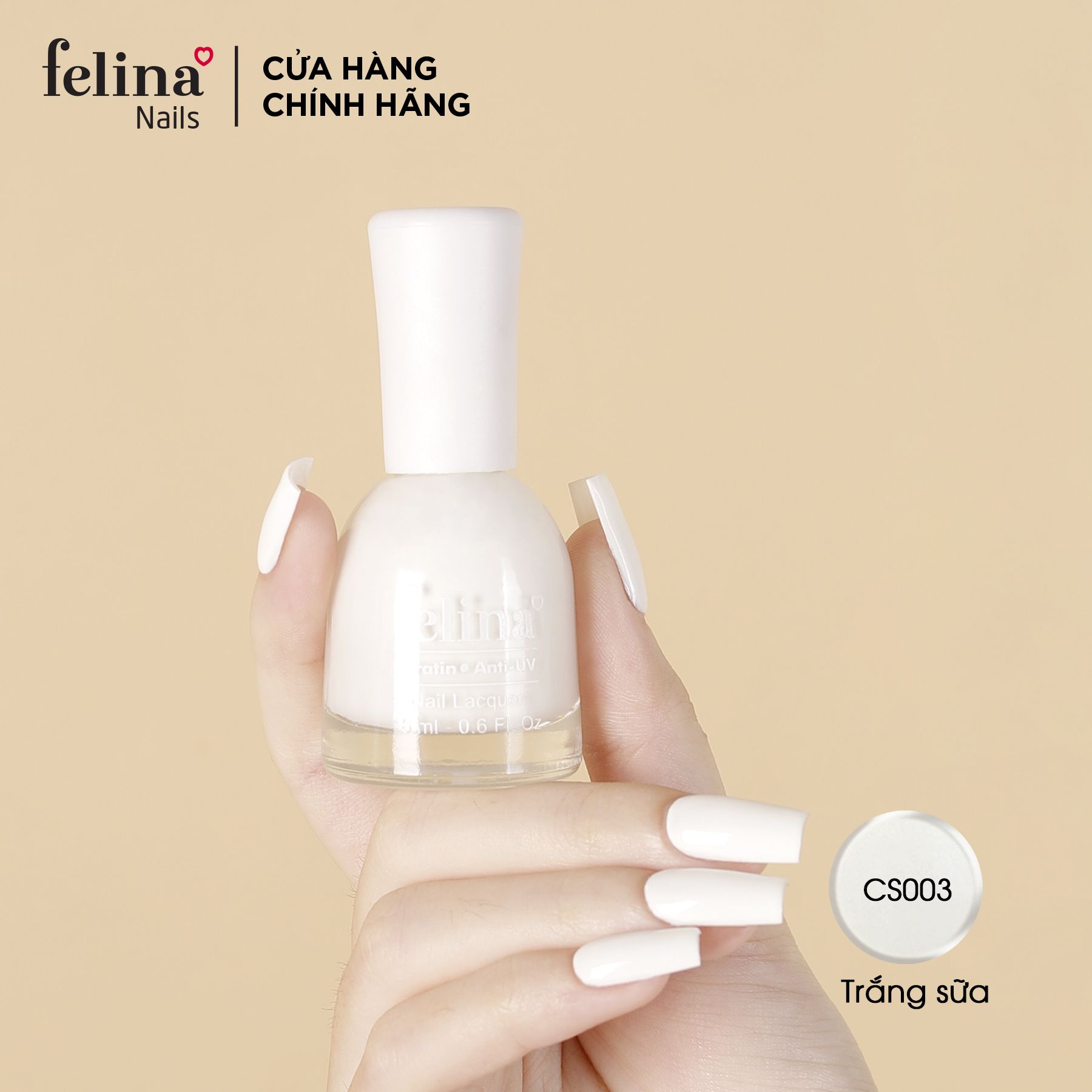 Sơn móng tay Felina màu Trắng Sữa_CS003 - 