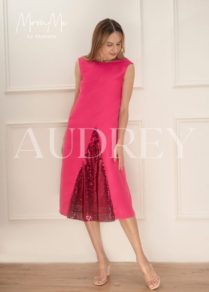  Đầm nữ suông Audrey - Hồng fuchsia 