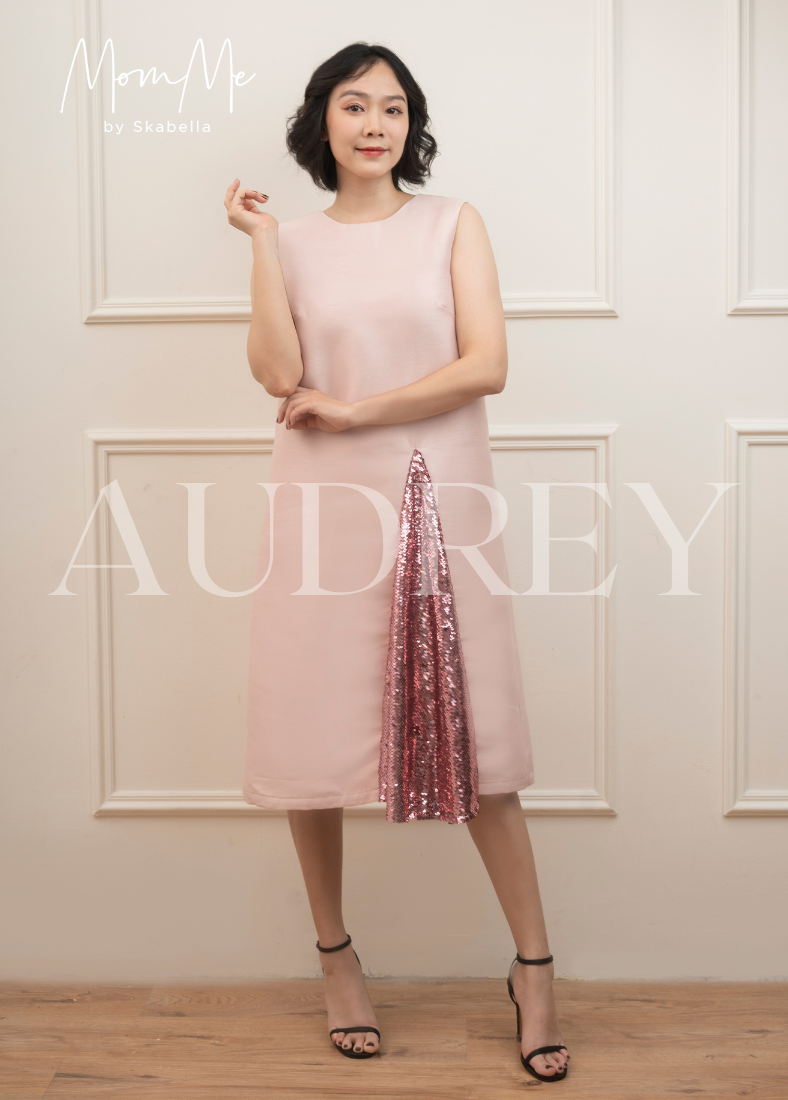  Đầm nữ suông Audrey - Hồng nhạt 