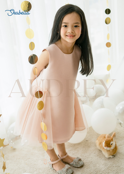  Đầm bé gái Audrey - Hồng nhạt 