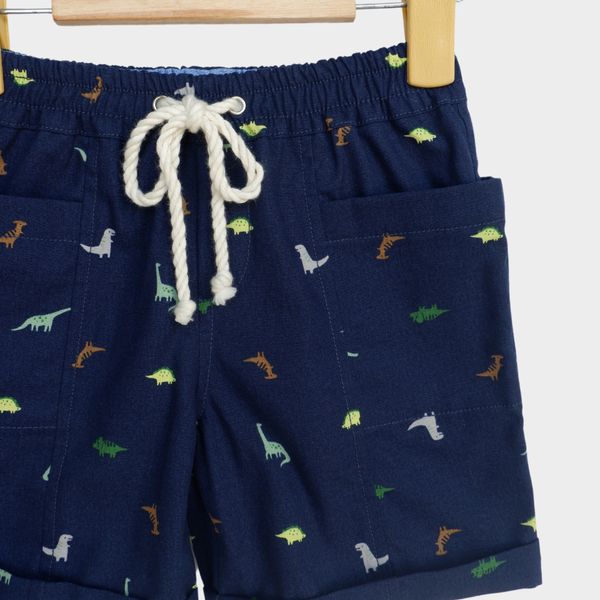  Quần shorts bé trai Jake - Navy khủng long 