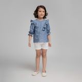  Quần shorts bé gái Clover - Khaki trắng 