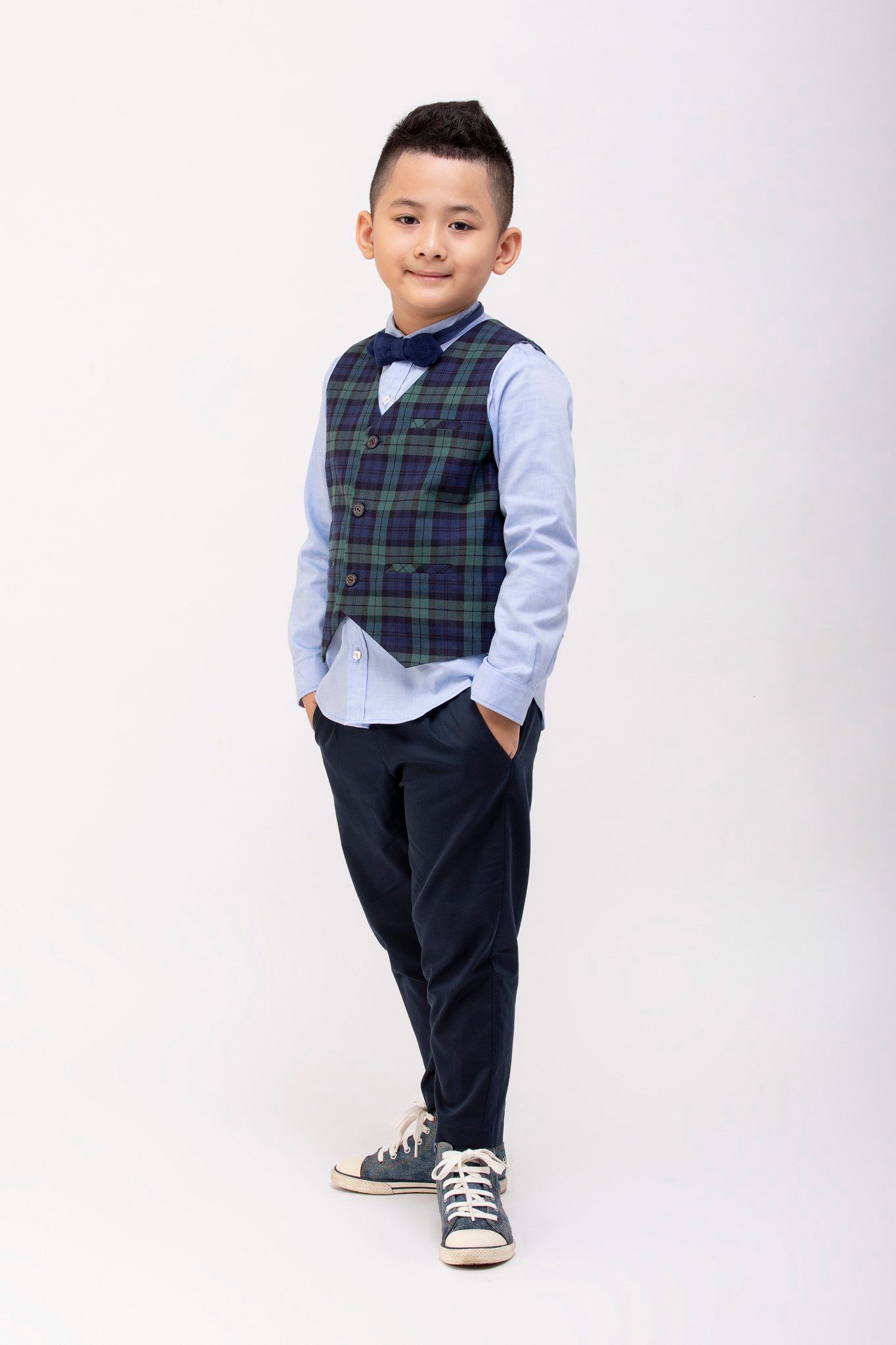  Bộ vest quần dài BT William - Caro xanh 