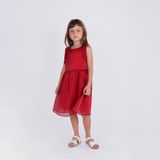  Đầm bé gái Ariana - Tơ crepe đỏ 