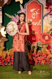  Áo gấm nút lỗ hông dài(Silk) 