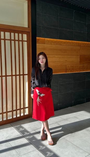  Váy A thắt nơ hông 