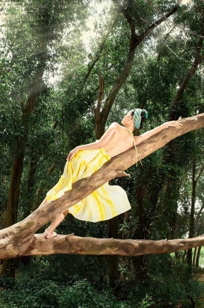  Đầm dài nhún ngực 3 tầng 