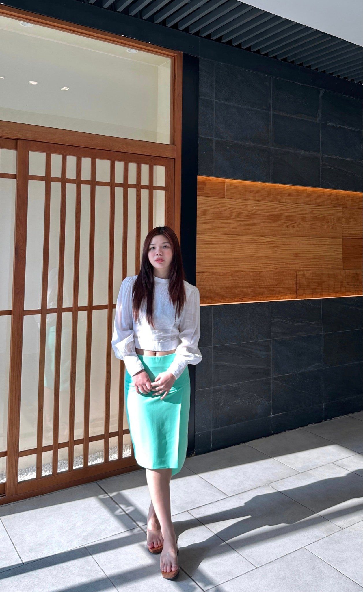  Váy xếp xẻ trước 
