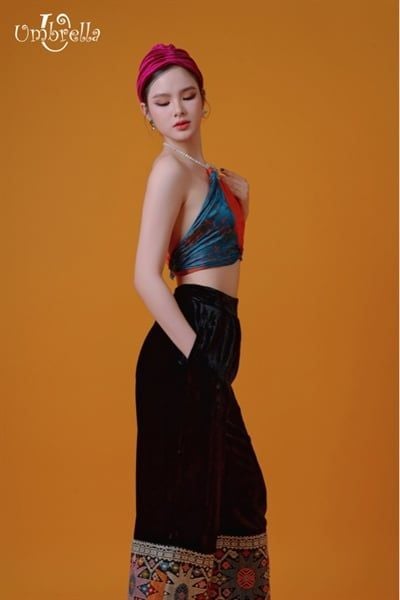  Quần nhung lai ngang thổ cẩm 