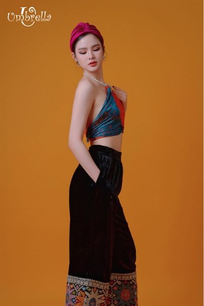  Quần nhung lai ngang thổ cẩm 