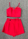  Short váy Linen đắp eo lệch 