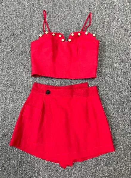  Áo Linen croptop nẹp ngực 