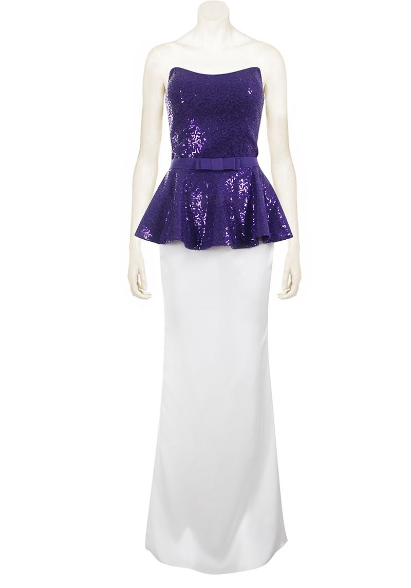  Đầm dài peplum ống 