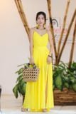  Đầm dài chiffon xếp pli 