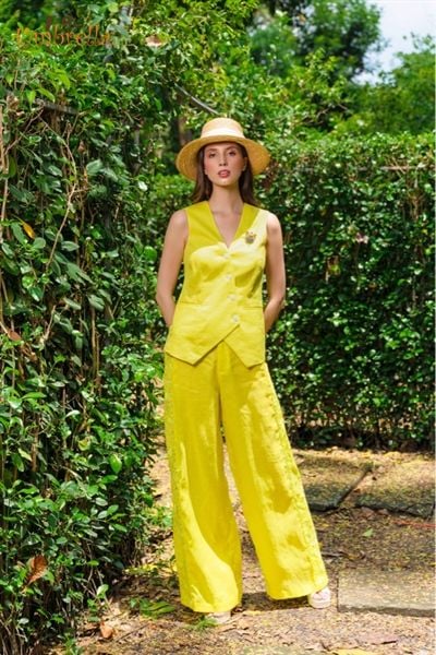  Áo Linen ghi lê đắp chéo 