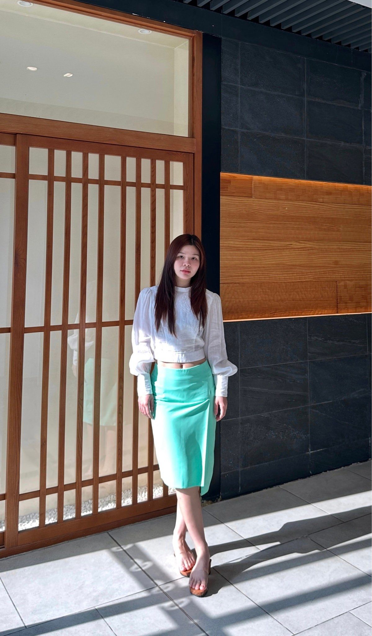  Váy xếp xẻ trước 
