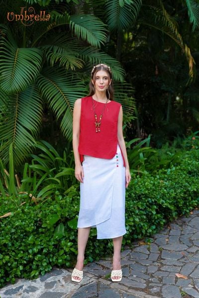  Áo Linen xẻ 2 vạt 