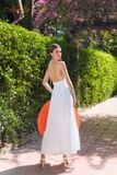  Đầm dài Linen ngực A xoè chân 
