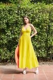  Đầm dài Linen ngực A xoè chân 