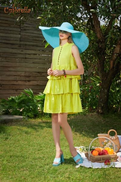  Đầm Linen sát nách 3 tầng 