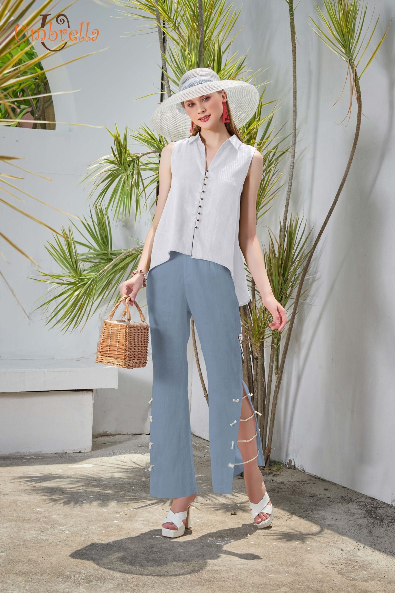  Quần Linen xẻ ống dây thừng 