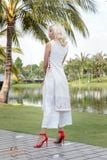  Áo dài Linen đan hông 