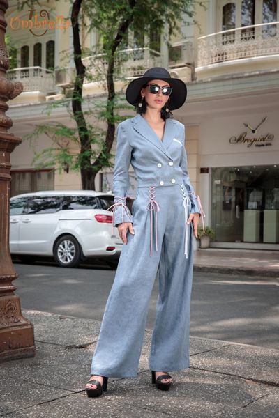  Áo Vest Linen thắt tay 