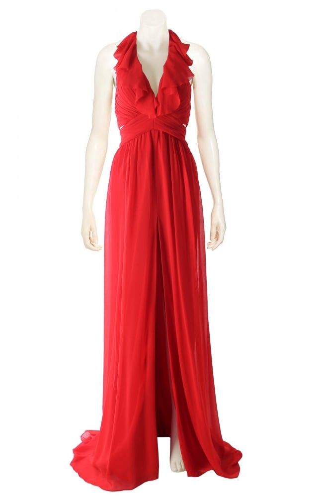  Đầm dài bèo cổ V 