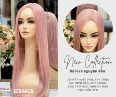 Tóc lưới Lace mái bay Thẳng - Ngang lưng - Màu hồng SL1012