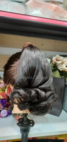 Ngoạm nhỏ xoăn tóc thật 851