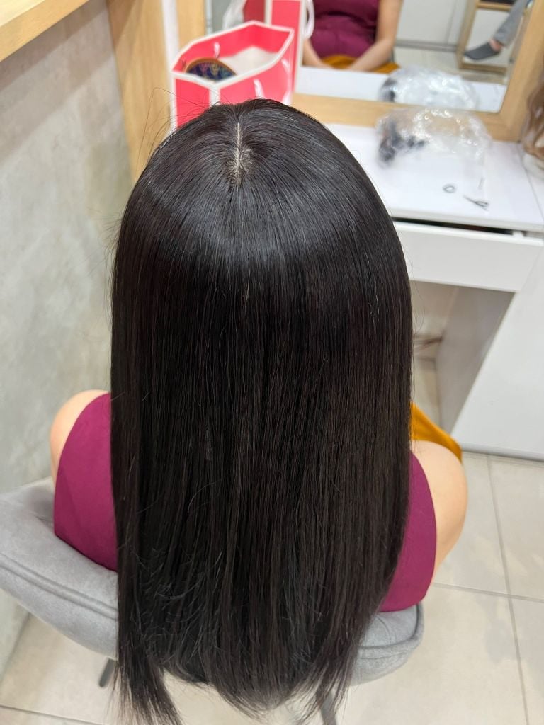 Mái phủ đỉnh tóc thật có da đầu 4931