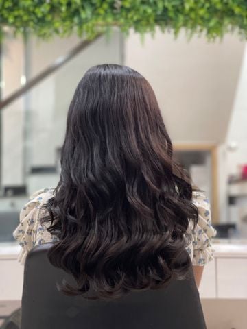 Bộ kẹp 6 phím xoăn dày vừa TÓC THẬT 100%