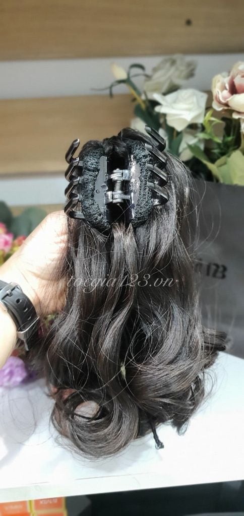 Ngoạm nhỏ xoăn tóc thật 851