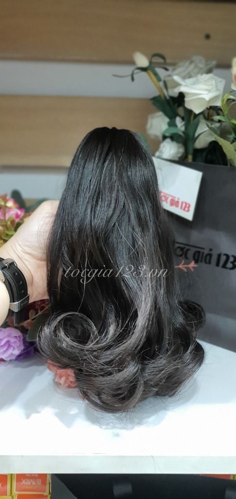 Ngoạm nhỏ xoăn tóc thật 851