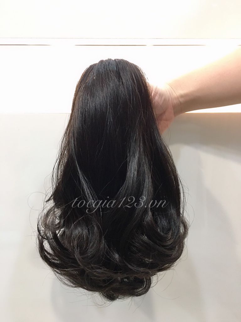 Ngoạm nhỏ xoăn tóc thật 725