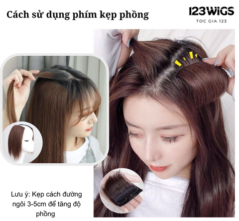 Mái kẹp, phím kẹp phồng tóc thật