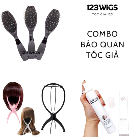 Bộ bảo quản tóc giả (lược + dưỡng + kệ)