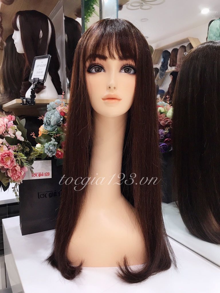 Tóc thật dài có da đầu 55/65 cm 7748