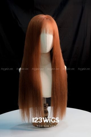 Tóc thật siêu da lace cam cháy 61163
