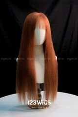 Tóc thật siêu da lace cam cháy 61163