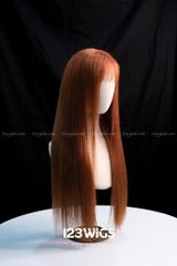 Tóc thật siêu da lace cam cháy 61163