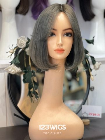 Tóc thật ngắn xám khói 31149
