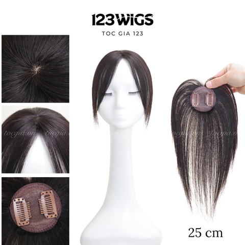 Mái 3D 80% tóc thật lưới tròn (2 kẹp)