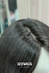 Tóc thật siêu da MONO xoăn mái bay 61157