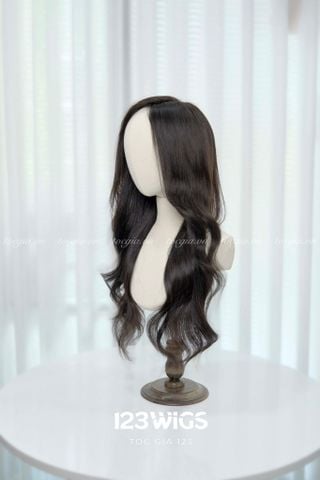 Tóc thật siêu da MONO xoăn mái bay 61157