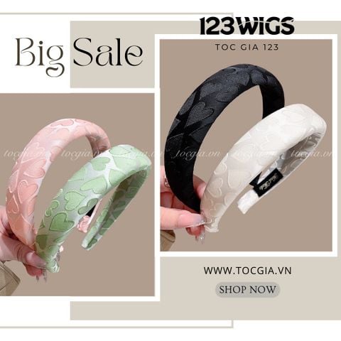 Cài tóc in hình trái tim màu pastel SPK1004