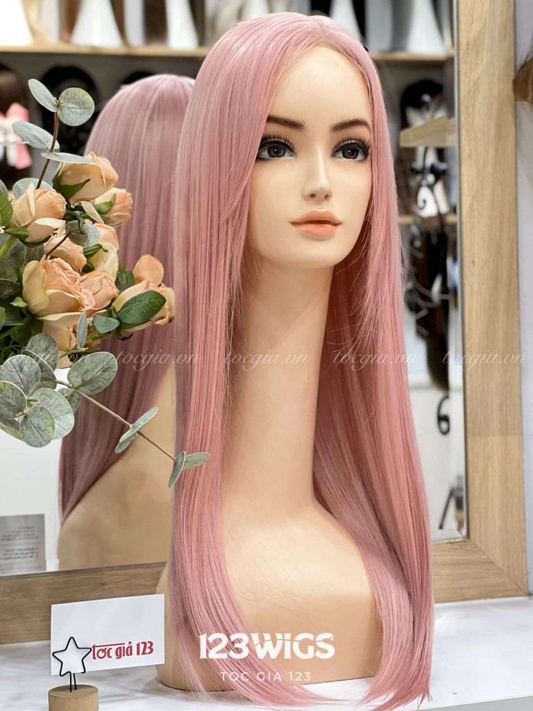Tóc lưới Lace mái bay Thẳng - Ngang lưng - Màu hồng SL1012